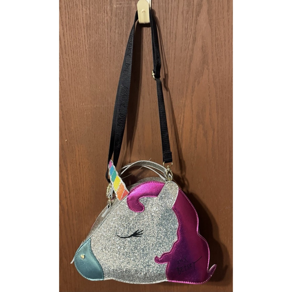 NWT Betsey Johnson Unicorn Insulated Lunch Tote Glittery Silver New with Tags B6